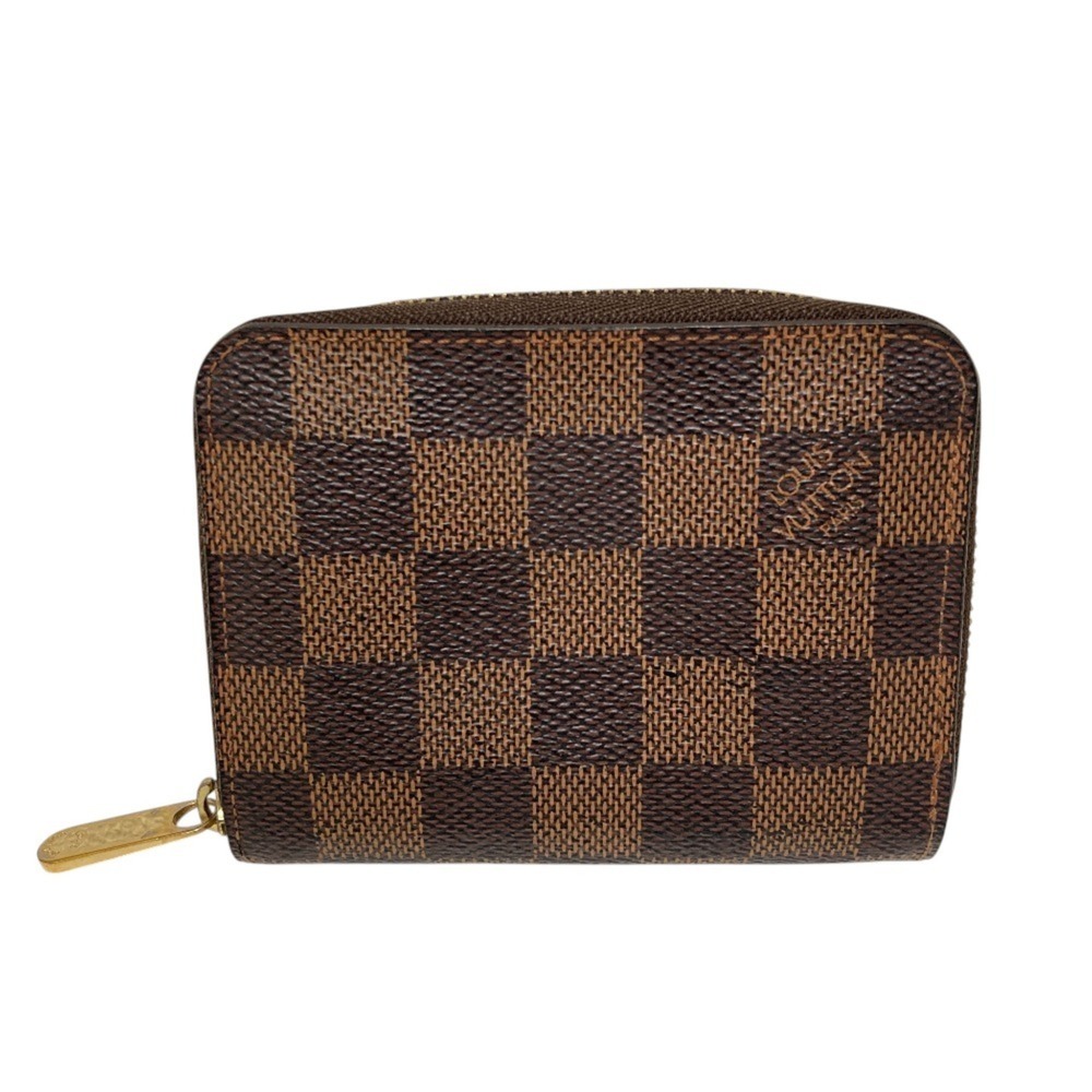 LOUIS VUITTON Damier Ebene Zippy Coin Purse N63070 Brown (Men's & Women's)